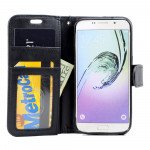 Wholesale Galaxy S7 Edge Folio Flip Leather Wallet Case with Strap (Black)